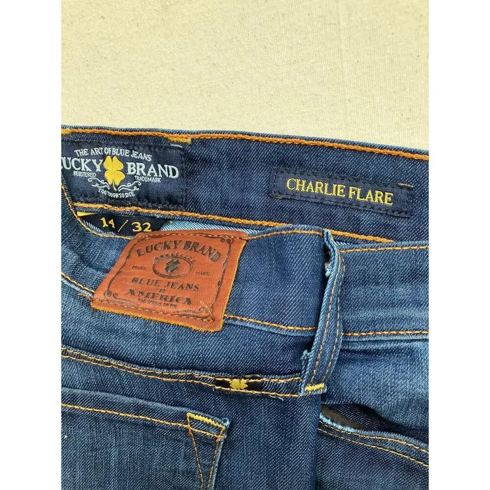Vintage Lucky Jeans Charlie Flare - Rare 35" Inseam TALL & CURVY– MADE IN USA - Picture 7 of 11